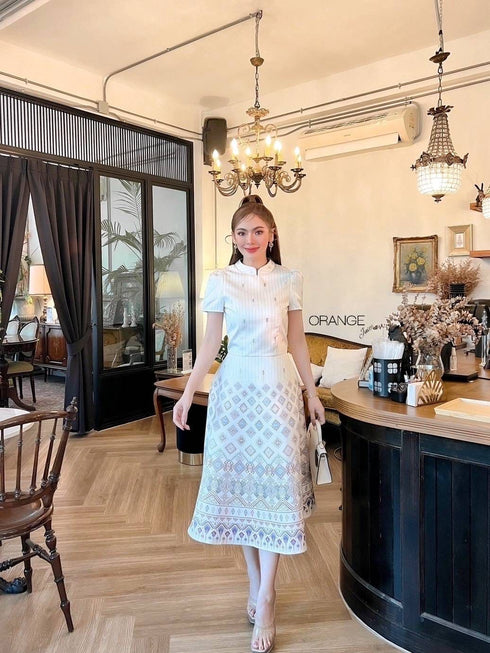 ORANGE JUICE Printed Tops With Long Skirts Sets